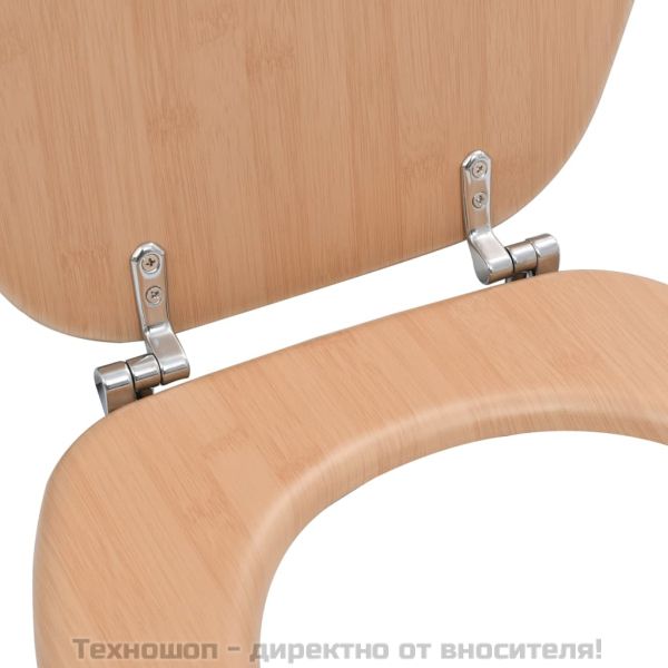 WC тоалетна седалка с капак, МДФ, дизайн бамбук