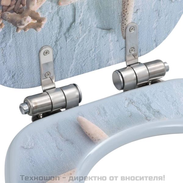 Тоалетна седалка с плавно затваряне, МДФ капак, морски звезди