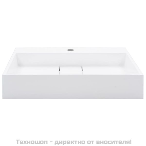 Мивка, 60x38x11 см, минерална/мраморна отливка, бяла