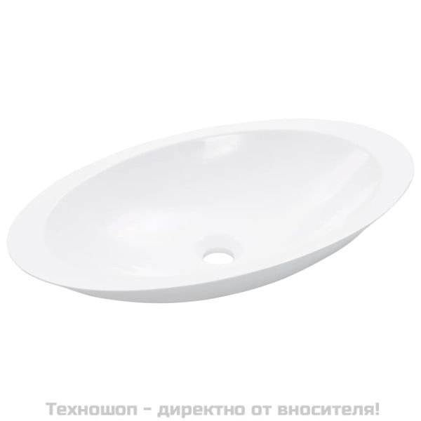 Мивка, 59,3x35,1x10,7 см, минерална/мраморна отливка, бяла