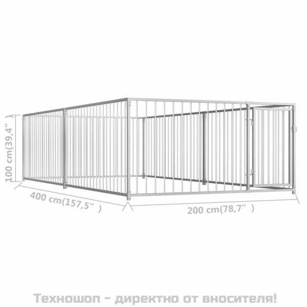Външна клетка за кучета, 200x400x100 см