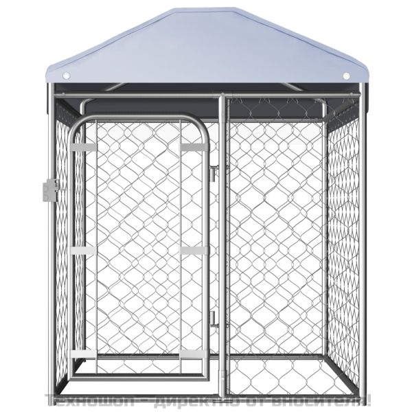 Външна клетка за кучета с покрив, 100x100x125 см