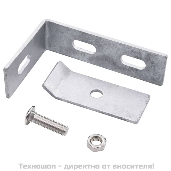 Ъглови крепежни планки, 10 комплекта, сребристи