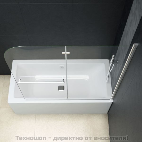 Сгъваем душ параван, 2 панела, ESG стъкло, 120x140 см