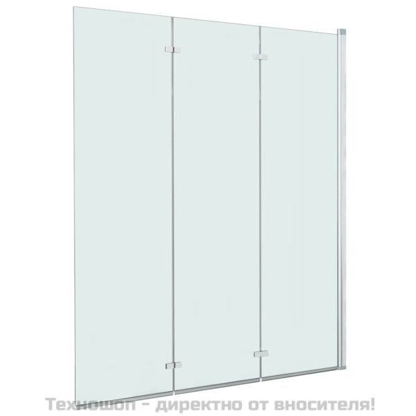 Сгъваем душ параван, 3 панела, ESG стъкло, 130x138 см