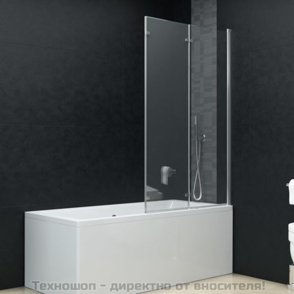 Сгъваем душ параван, 3 панела, ESG стъкло, 130x138 см