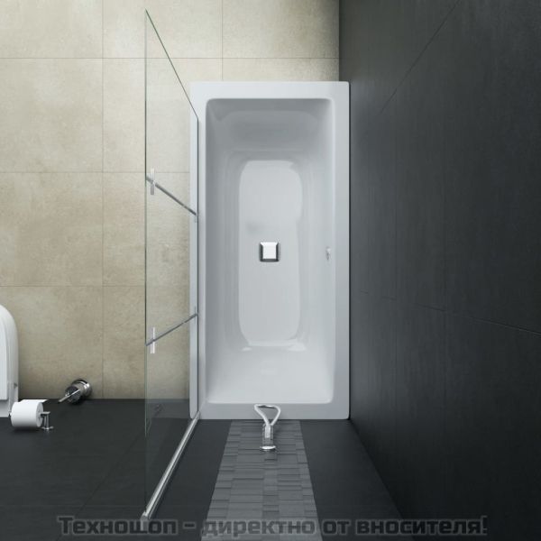 Сгъваем душ параван, 3 панела, ESG стъкло, 130x138 см