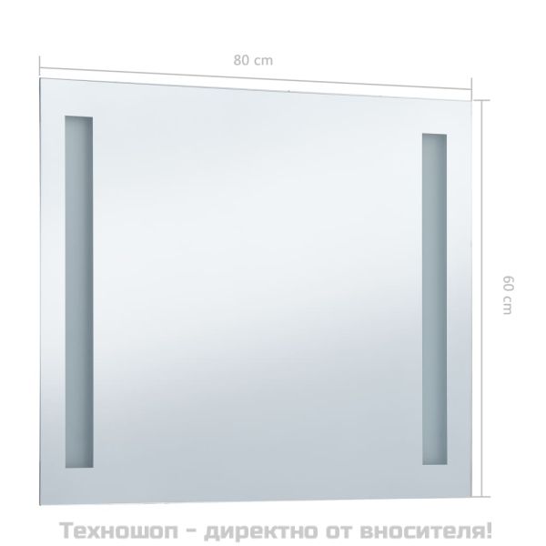LED стенно огледало за баня 80x60 см