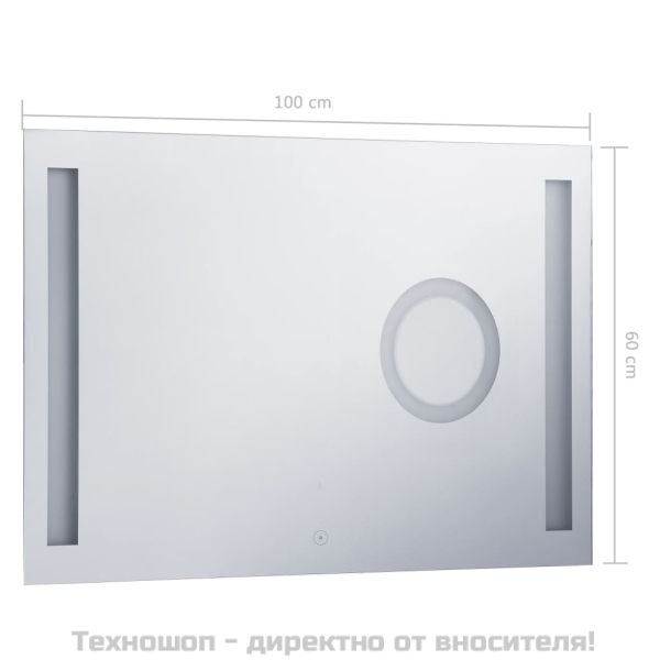 Стенно LED огледало за баня с тъч сензор 100x60 см
