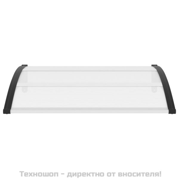 Навес за врата черно и прозрачно 120x75 см PC