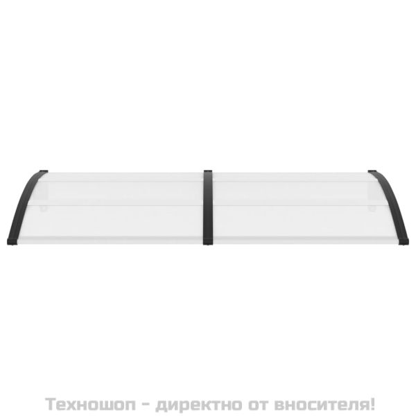 Навес за врата черно и прозрачно 200x75 см PC