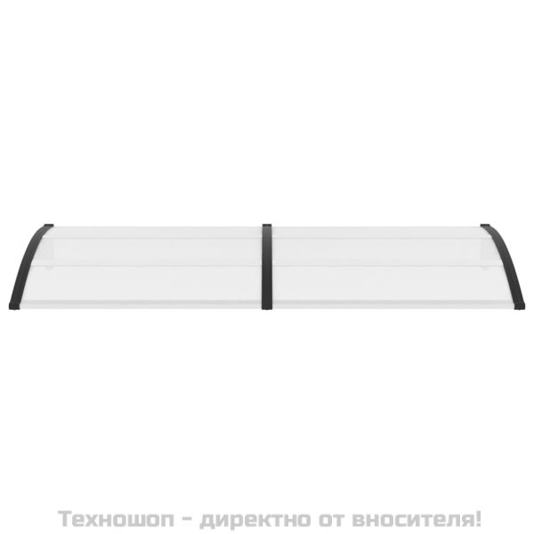 Навес за врата черно и прозрачно 240x75 см PC