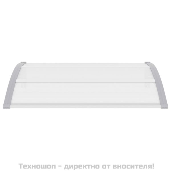 Навес за врата сиво и прозрачно 120x75 см PC