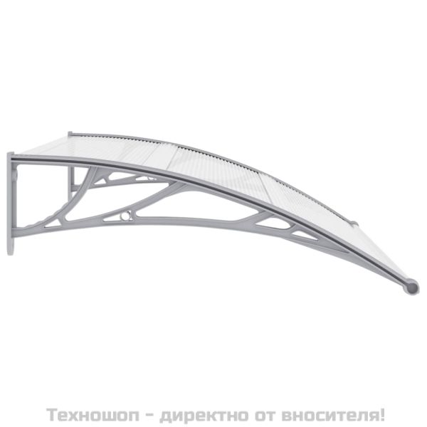 Навес за врата сиво и прозрачно 120x75 см PC