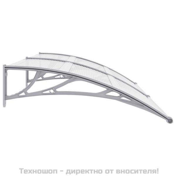 Навес за врата сиво и прозрачно 200x75 см PC