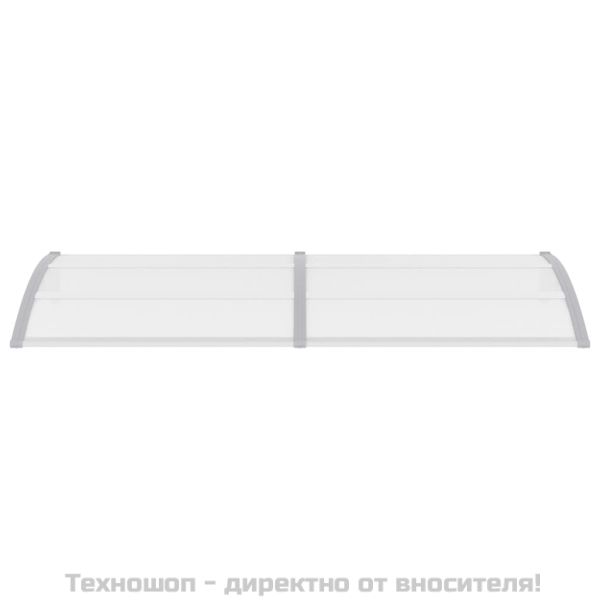 Навес за врата сиво и прозрачно 240x75 см PC