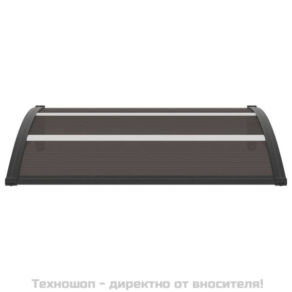 Навес за врата черен 120x75 см PC