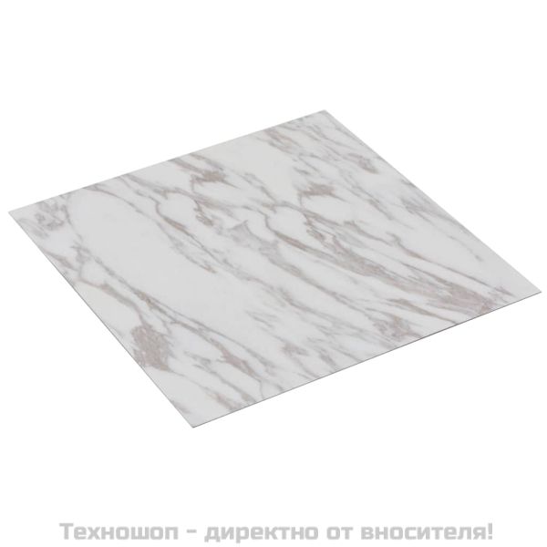 Самозалепващи подови дъски от PVC, 5,11 м², бял мрамор
