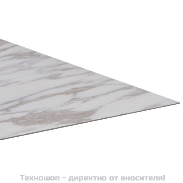 Самозалепващи подови дъски от PVC, 5,11 м², бял мрамор