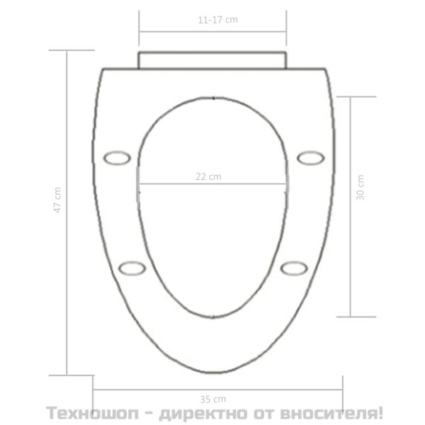 Тоалетна седалка, плавно затваряне, бърз монтаж/демонтаж, бяла