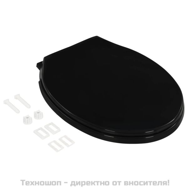 Тоалетна седалка, плавно затваряне, бърз монтаж/демонтаж, черна