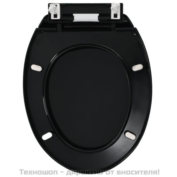 Тоалетна седалка, плавно затваряне, бърз монтаж/демонтаж, черна