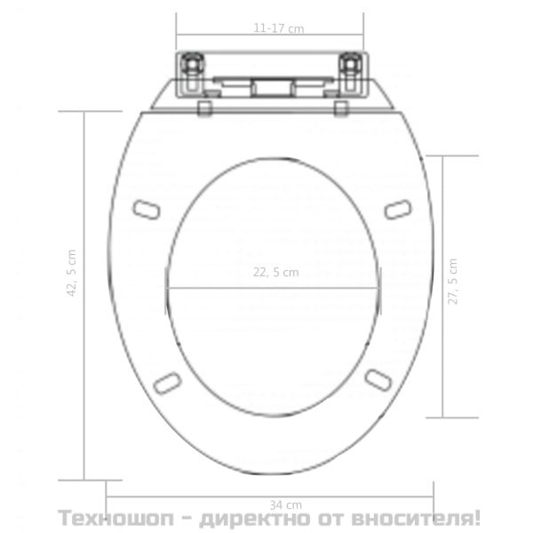 Тоалетна седалка, плавно затваряне, бърз монтаж/демонтаж, черна