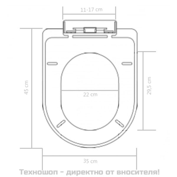 Тоалетна седалка, плавно затваряне, бърз монтаж/демонтаж, черна