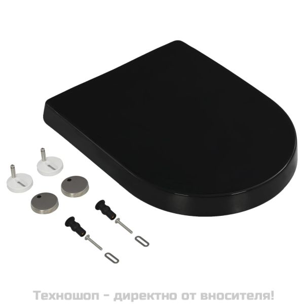 Тоалетна седалка, плавно затваряне, бърз монтаж/демонтаж, черна