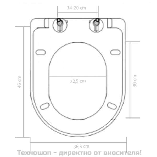 Тоалетна седалка, плавно затваряне, бърз монтаж/демонтаж, черна