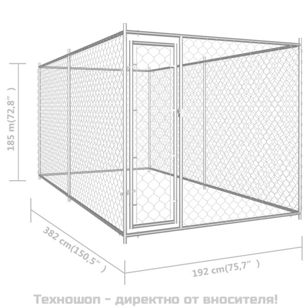 Дворна клетка за кучета, 382x192x185 см