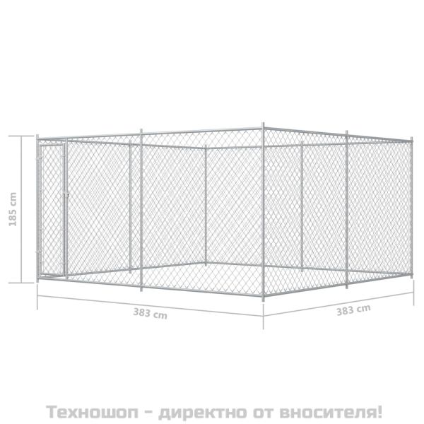 Дворна клетка за кучета, 383x383x185 см