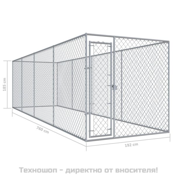 Дворна клетка за кучета, 760x192x185 см