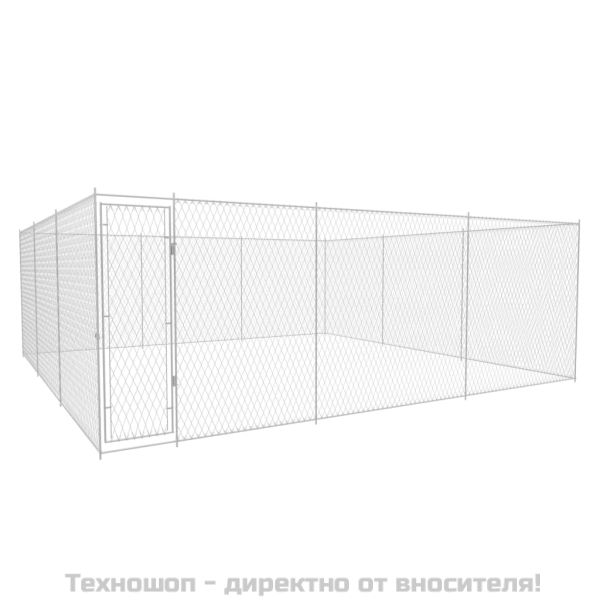 Дворна клетка за кучета, поцинкована стомана, 570x570x185 см