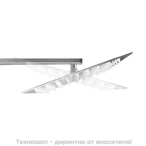 Душ комплект с две глави и термостат, неръждаема стомана