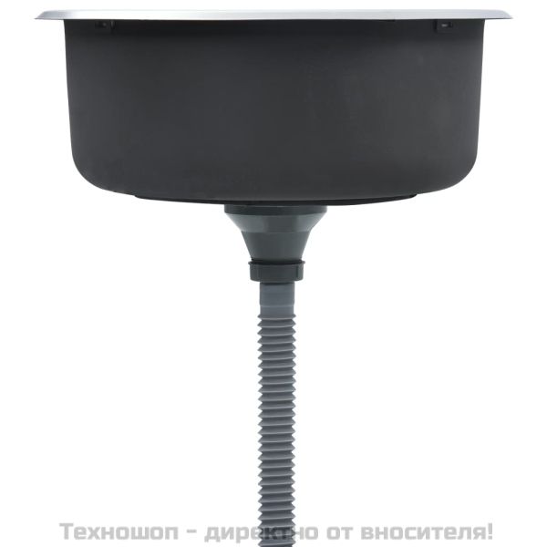 Кухненска мивка с цедка и сифон, неръждаема стомана