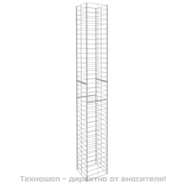Габионни кошници, 3 бр, поцинкована стомана, 25x25x197 см