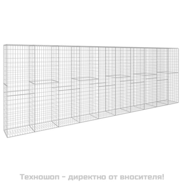 Габионна стена с капак, поцинкована стомана, 600x50x200 см