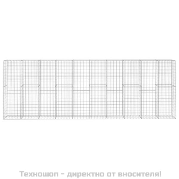 Габионна стена с капак, поцинкована стомана, 600x50x200 см