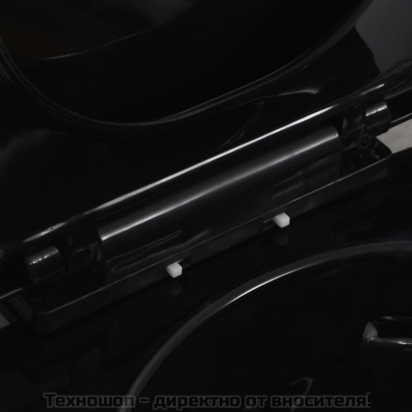 Окачена тоалетна чиния без ръб, керамична, черна