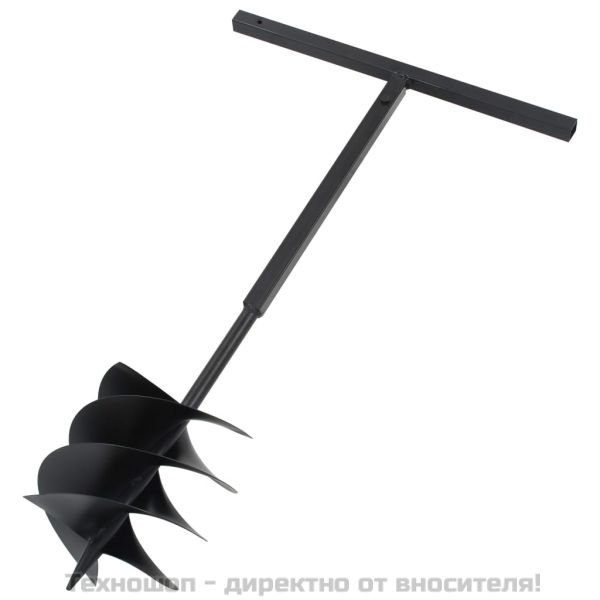 Свредло за пробиване на земя с дръжка, 250 мм, стомана, черно