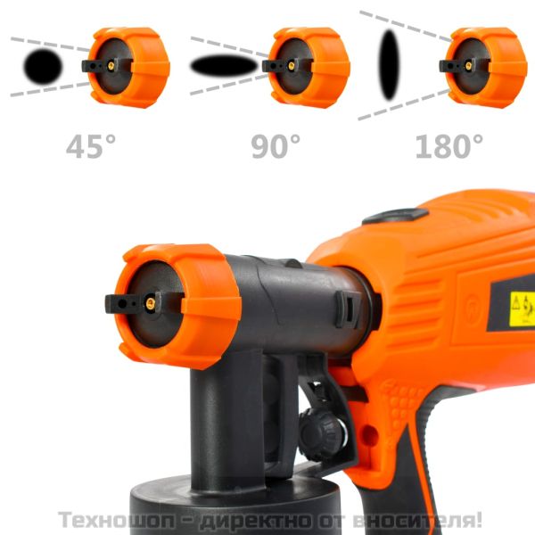 Електрически пистолет за боядисване 3 накрайника 500 W 800 мл