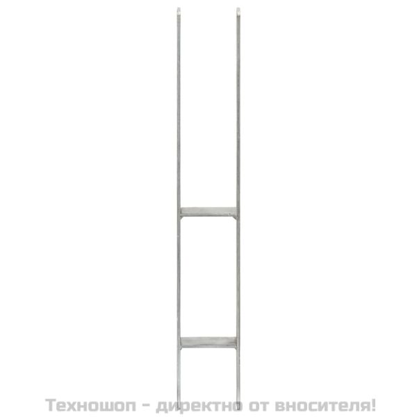 Подпори за ограда 6 бр сребристи 8x6x60 см поцинкована стомана