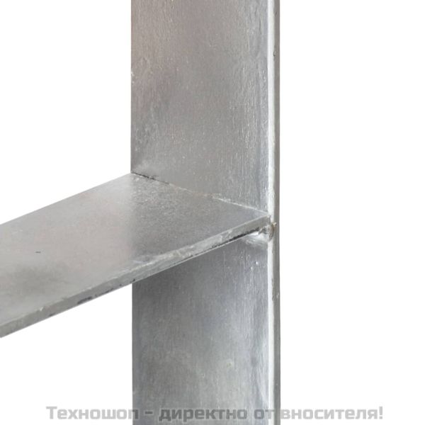 Подпори за ограда 6 бр сребристи 8x6x60 см поцинкована стомана