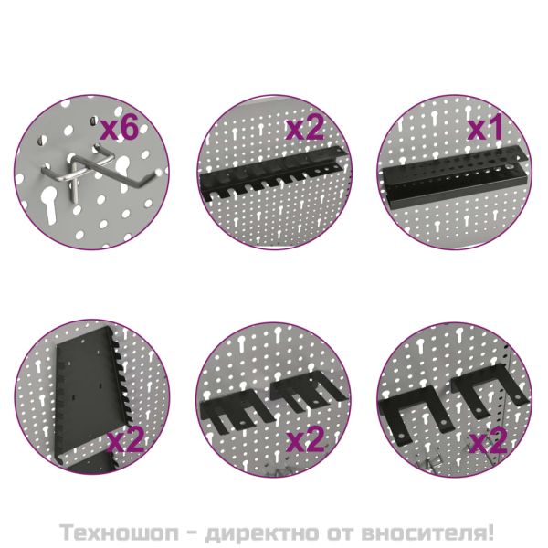 Стенни панели за инструменти, 3 бр, 40x58 см, стомана