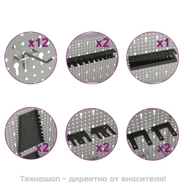 Стенни панели за инструменти, 4 бр, 40x58 см, стомана