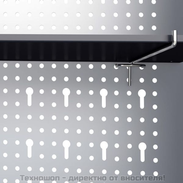 Стенен шкаф за инструменти, индустриален, метал, сиво и черно