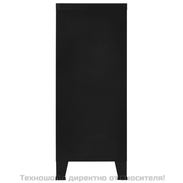 Индустриален скрин за съхранение, черен, 90x40x100 cм, стомана