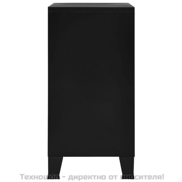 Индустриален скрин за съхранение, черен, 75x40x80 cм, стомана