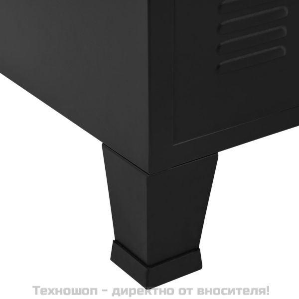 Индустриален скрин за съхранение, черен, 75x40x80 cм, стомана